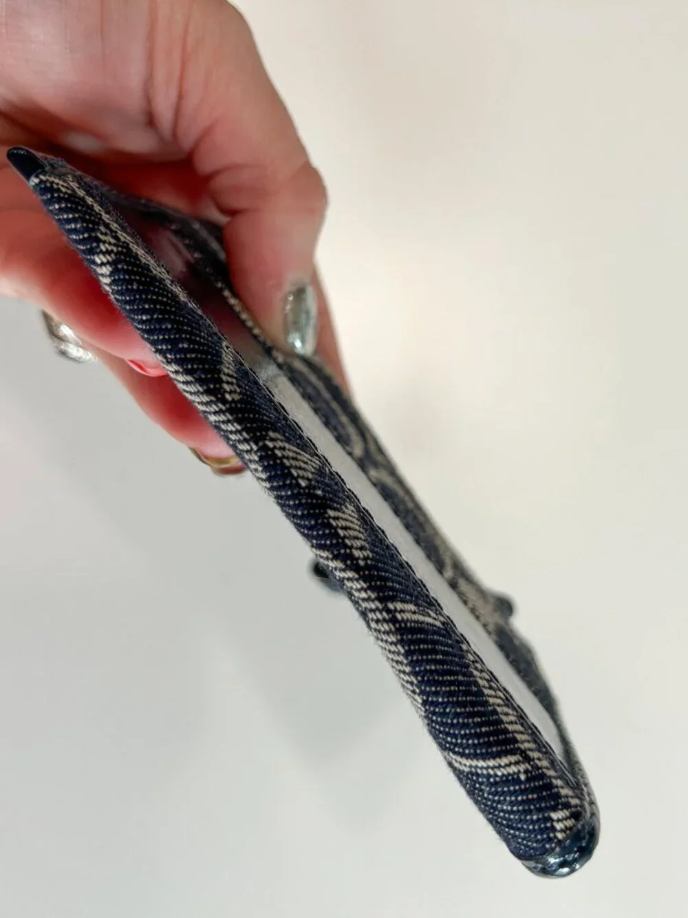 Vintage Y2K Coach Blue Denim Monogram Legacy Mini Skinny Cardholder Wallet - Picture 6 of 8